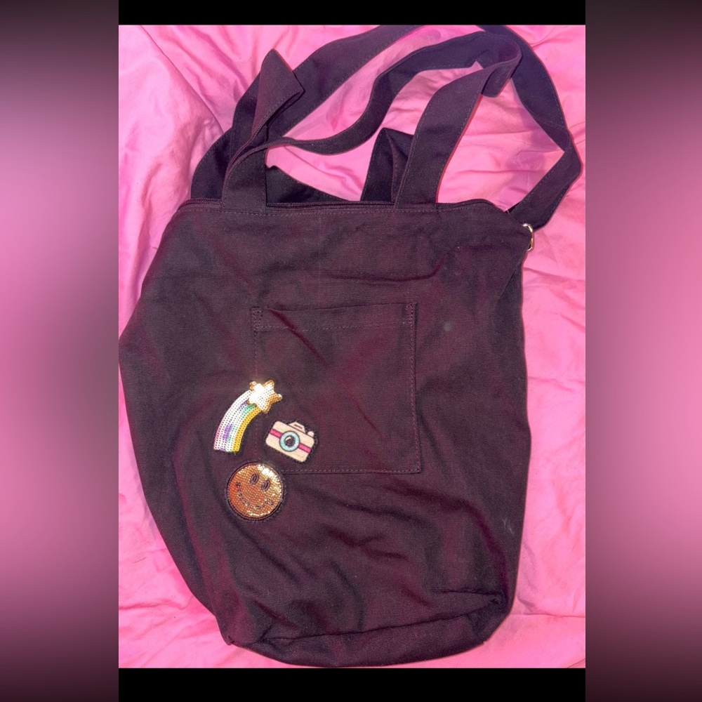 No boundaries sequin bling emoji bag